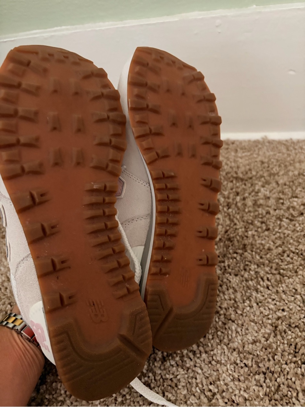 New Balance Cream, Pink & Yellow Casual Sneakers - Picture 5 of 5
